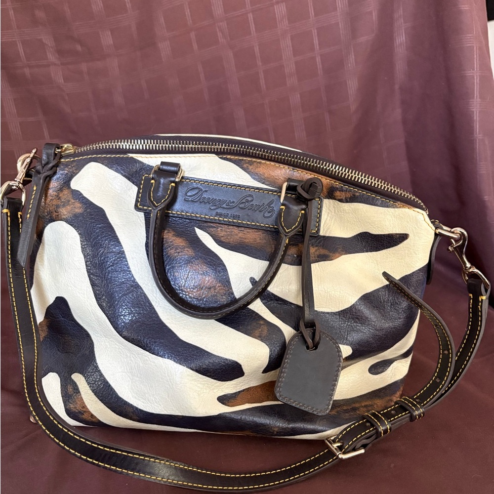 Dooney & Bourke Zebra Print Leather Satchel | Authentic | Like New